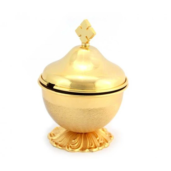 Turibolo Con Navetta In Fusione A Sfera Dorata 14 Cm 4 Turibolo Con Navetta In Fusione A Sfera Dorata 14 Cm - immagine 4