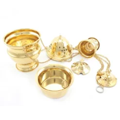 Turibolo Con Navetta In Metallo Dorato 21 Cm 7 Turibolo Con Navetta In Metallo Dorato 21 Cm -Vendite Consumabili 200023 Turibolo e Navetta in metallo dorato Altezza cm 21 c 550x550w