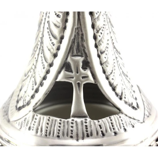 Turibolo Con Navetta In Ottone Cesellato Foglie 21 Cm 4 Turibolo Con Navetta In Ottone Cesellato Foglie 21 Cm - immagine 4