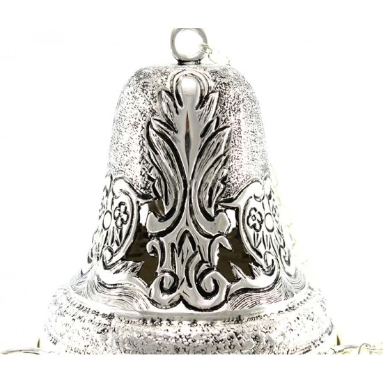 Turibolo Con Navetta Cesellato In Fusione Argentato 26 Cm 2 Turibolo Con Navetta Cesellato In Fusione Argentato 26 Cm - immagine 2