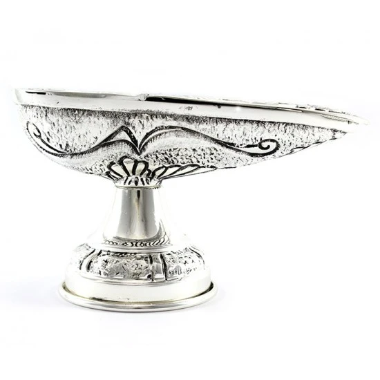 Turibolo Con Navetta Cesellato In Fusione Argentato 26 Cm 6 Turibolo Con Navetta Cesellato In Fusione Argentato 26 Cm - immagine 6