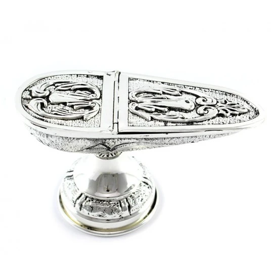 Turibolo Con Navetta Cesellato In Fusione Argentato 26 Cm 8 Turibolo Con Navetta Cesellato In Fusione Argentato 26 Cm - immagine 8