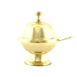 Navetta Sfera Con Pomo Per Incenso In Metallo 12 Cm