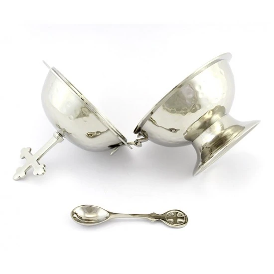 Navetta Sfera Con Croce In Metallo Argentato 16 Cm 2 Navetta Sfera Con Croce In Metallo Argentato 16 Cm - immagine 2