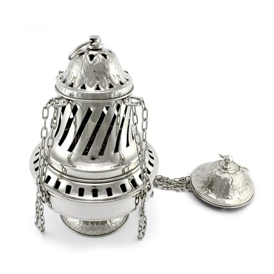 Turibolo Gigante Metallo Argentato 33 Cm 3 Turibolo Gigante Metallo Argentato 33 Cm - immagine 3