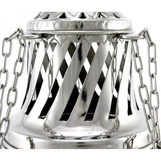 Turibolo Gigante Metallo Argentato 33 Cm 4 Turibolo Gigante Metallo Argentato 33 Cm - immagine 4