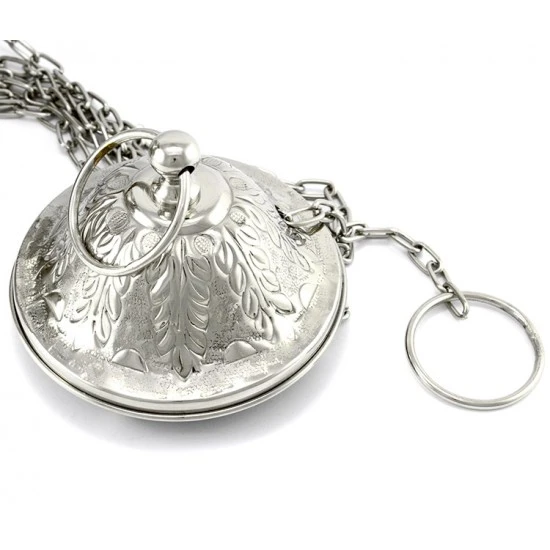 Turibolo Gigante Metallo Argentato 33 Cm 6 Turibolo Gigante Metallo Argentato 33 Cm - immagine 6