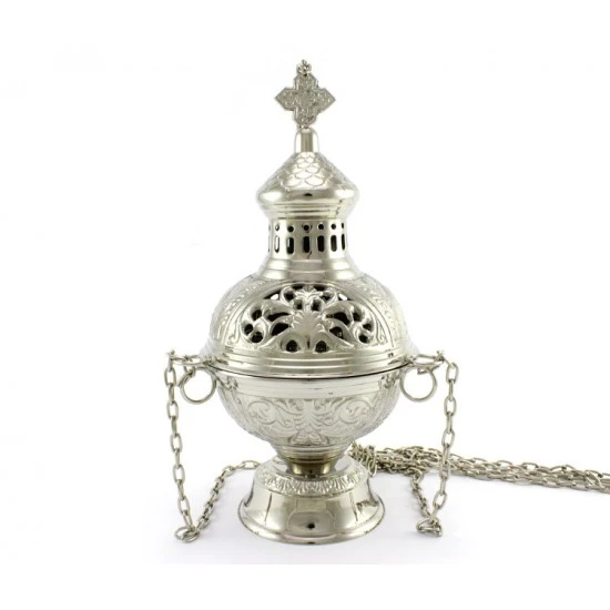 Turibolo Medio Argentato 25 Cm Diametro 14 Cm 2 Turibolo Medio Argentato 25 Cm Diametro 14 Cm - immagine 2