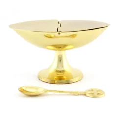 Navetta Per Incenso In Metallo Dorato 7 Cm