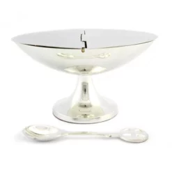 Navetta Per Incenso In Metallo Argentato 7 Cm