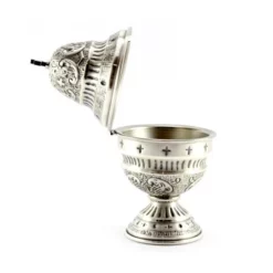 Turibolo Con Navetta Crocette Ottone Cesellato 24 Cm 20 Turibolo Con Navetta Crocette Ottone Cesellato 24 Cm -Vendite Consumabili 200045 turibolo con navetta crocette in ottone cesellato altezza cm 24 l 550x550w