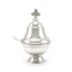 Navetta Anfora Metallo Argentato 16 Cm