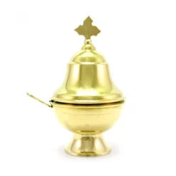 Navetta Anfora Metallo Dorato 16 Cm