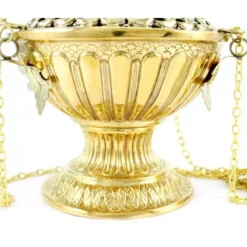 Turibolo Grande Metallo Dorato 30 Cm -Vendite Consumabili 200048 turibolo grande metallo dorato 30 cm diametro 18 cmd 550x550w