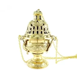 Turibolo Traforato Metallo Dorato 25 Cm -Vendite Consumabili 200049 turibolo traforato metallo dorato 25 cm diametro 14 cmf 550x550w