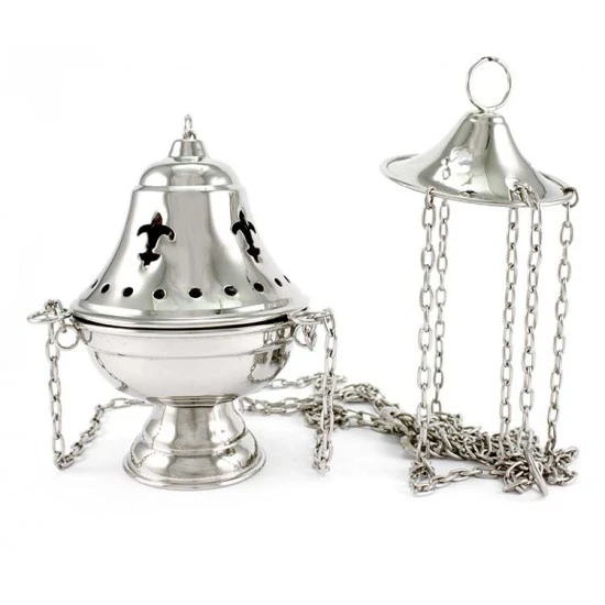 Turibolo Liscio Metallo Argentato 17 Cm 1 Turibolo Liscio Metallo Argentato 17 Cm