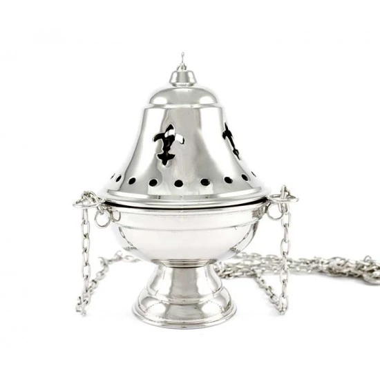 Turibolo Liscio Metallo Argentato 17 Cm 3 Turibolo Liscio Metallo Argentato 17 Cm - immagine 3