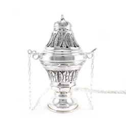 Turibolo Con Navetta Cesellato Foglie Ulivo 24 Cm -Vendite Consumabili 200052 turibolo con navetta cesellato foglie ulivo 24 cme 550x550w