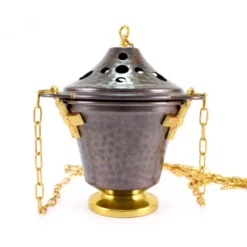 Turibolo E Navetta Metallo Bronzato Martellato 17 Cm -Vendite Consumabili 200054 turibolo con navetta metallo bronzato martellato 17 cmd 550x550w