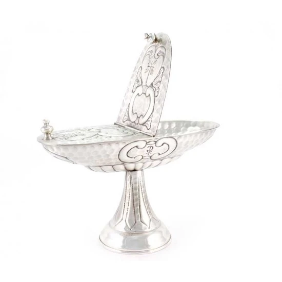 Turibolo E Navetta Cesellato Con Simboli Liturgici 24 Cm 5 Turibolo E Navetta Cesellato Con Simboli Liturgici 24 Cm - immagine 5