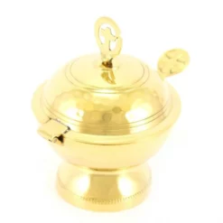 Navetta Tonda In Metallo Dorato Martellato 12 Cm -Vendite Consumabili 200065 navetta tonda in metallo dorato martellato 12 cmd 550x550 1