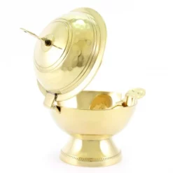 Navetta Tonda In Metallo Dorato Martellato 12 Cm -Vendite Consumabili 200065 navetta tonda in metallo dorato martellato 12 cmf 550x550 1