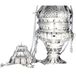 Turibolo In Argento 800°° Modello Fresoni 25 Cm -Vendite Consumabili 20007 b turibolo in argento 800 modello fresoni altezza cm 25 550x550w
