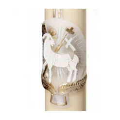 Cero Pasquale Cera D'api Con Agnello ArgentoOro 8x120 Cm -Vendite Consumabili 2930018 1 cero pasquale cera d api con agnello argentooro altezza cm 120 550x550w