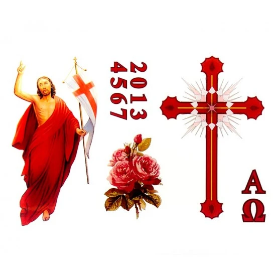 Adesivo Cero Pasquale Gesù Risorto Classico 1 Adesivo Cero Pasquale Gesù Risorto Classico