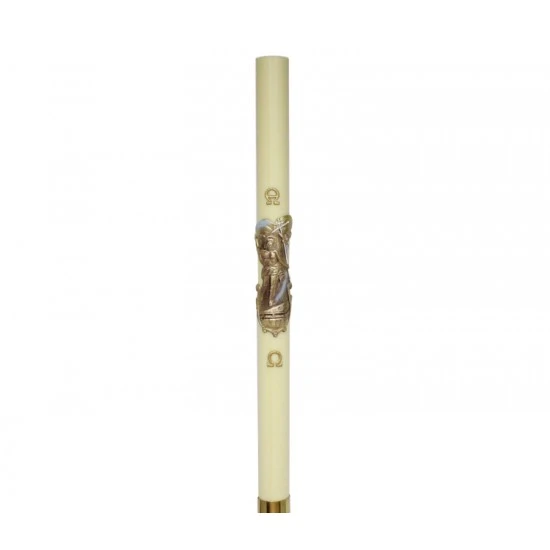 Cero Pasquale Cera D'api Gesù Risorto Bronzato 8x120 Cm 2 Cero Pasquale Cera D'api Gesù Risorto Bronzato 8x120 Cm - immagine 2