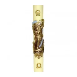 Cero Pasquale Cera D'api Gesù Risorto Bronzato 8x120 Cm