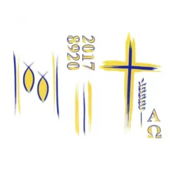 Adesivo Per Cero Pasquale Con Croce, Spiga E Pesci