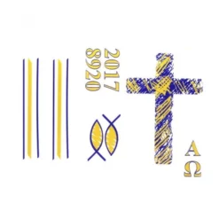 Vendite Consumabili 19 Adesivo Per Cero Pasquale Con Croce E Pesci