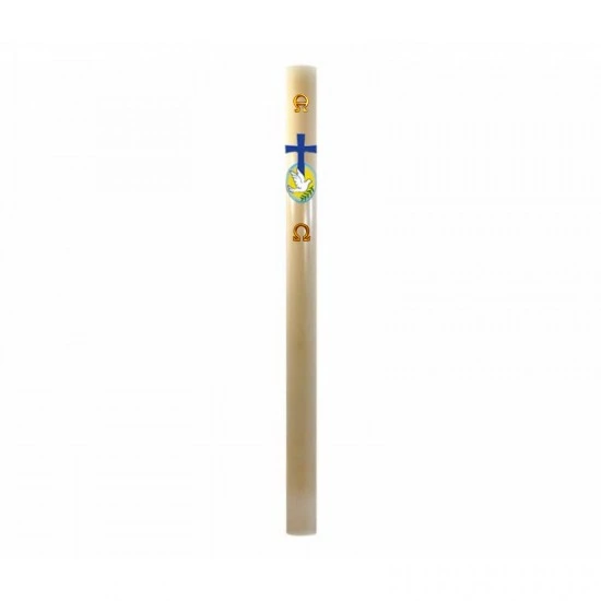 Cero Pasquale In Cera Croce E Colomba In Rilievo 8x120 Cm 2 Cero Pasquale In Cera Croce E Colomba In Rilievo 8x120 Cm - immagine 2