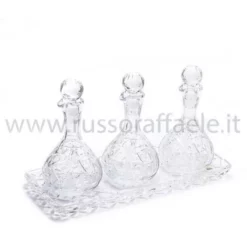 Servizio Oli Santi In Cristallo Di Bohemia Piatto 14x34 Cm