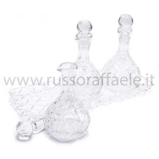 Servizio Oli Santi In Cristallo Di Bohemia Piatto 14x34 Cm 6 Servizio Oli Santi In Cristallo Di Bohemia Piatto 14x34 Cm - immagine 6