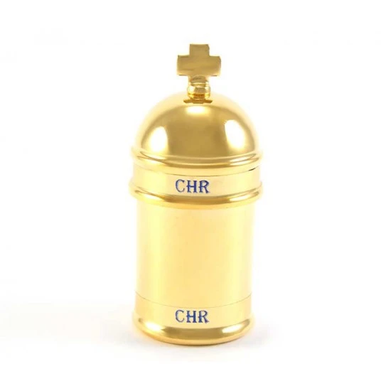 Vasetto Olio Chrisma In Ottone 8x3,5 Cm 1 Vasetto Olio Chrisma In Ottone 8x3,5 Cm