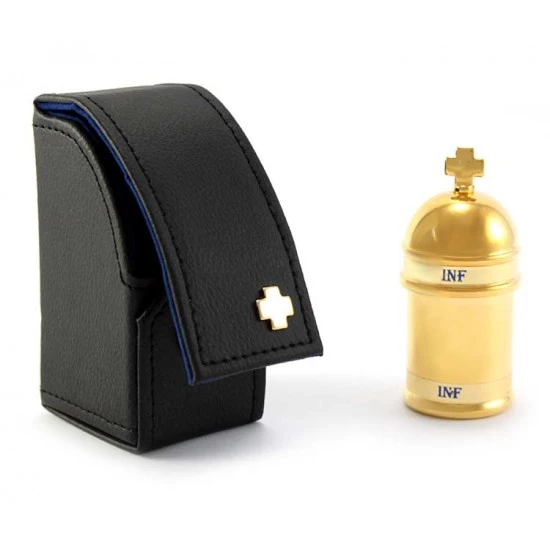 Vasetto Olio Infermi Con Astuccio Nero 8x3,5 Cm 2 Vasetto Olio Infermi Con Astuccio Nero 8x3,5 Cm - immagine 2