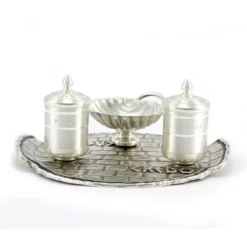 Servizio Da Battesimo Credo In Ottone Argentato Piatto 18x16 Cm -Vendite Consumabili 340045 Servizio da Battesimo Credo in ottone argentato Misura Piatto cm 18 16 a 550x550w