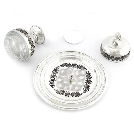 Vasetto Oli Santi Metallo Argentato Catecumeni 12x6,5 Cm 3 Vasetto Oli Santi Metallo Argentato Catecumeni 12x6,5 Cm - immagine 3