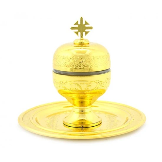 Vasetto Oli Santi Metallo Dorato Infermi 12x6,5 Cm 1 Vasetto Oli Santi Metallo Dorato Infermi 12x6,5 Cm