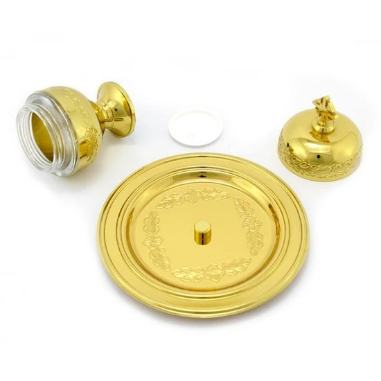 Vasetto Oli Santi Metallo Dorato Infermi 12x6,5 Cm 3 Vasetto Oli Santi Metallo Dorato Infermi 12x6,5 Cm - immagine 3