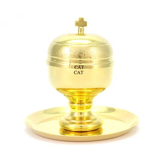 Vasetto Oli Santi Metallo Dorato Catecumeni 7x11 Cm 1 Vasetto Oli Santi Metallo Dorato Catecumeni 7x11 Cm