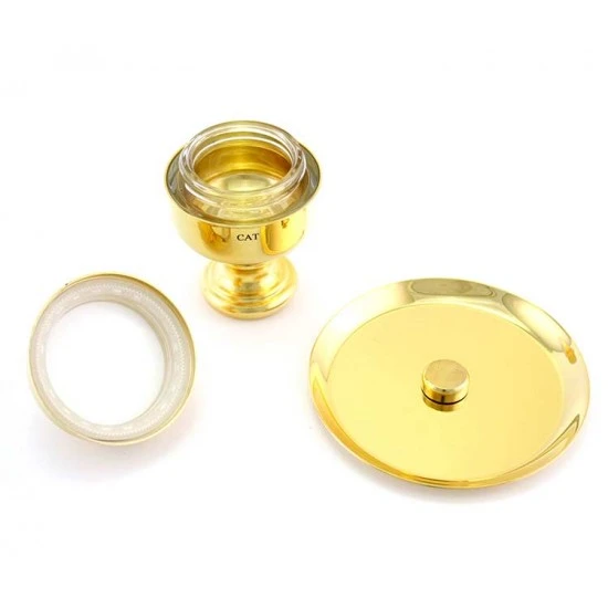 Vasetto Oli Santi Metallo Dorato Catecumeni 7x11 Cm 2 Vasetto Oli Santi Metallo Dorato Catecumeni 7x11 Cm - immagine 2