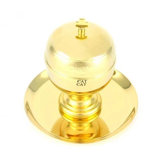 Vasetto Oli Santi Metallo Dorato Catecumeni 7x11 Cm 3 Vasetto Oli Santi Metallo Dorato Catecumeni 7x11 Cm - immagine 3