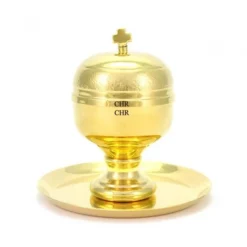 Vasetto Oli Santi Metallo Dorato Crisma 7x11 Cm