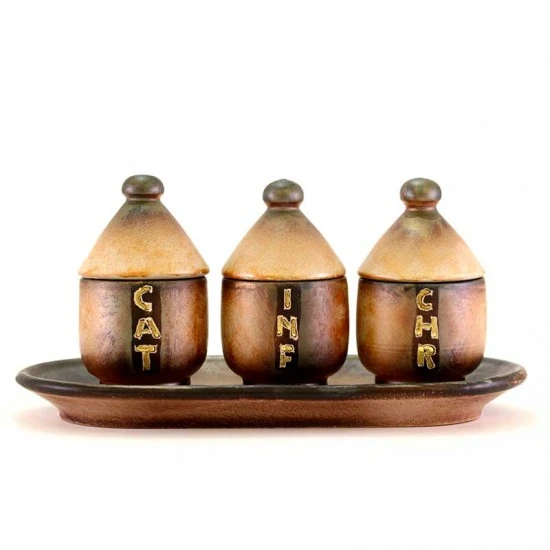 Servizio Oli Santi In Ceramica 11 Cm 1 Servizio Oli Santi In Ceramica 11 Cm