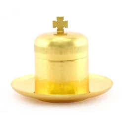 Vasetto Oli Santi Infermi Piattino Inglobato 8,5 Cm