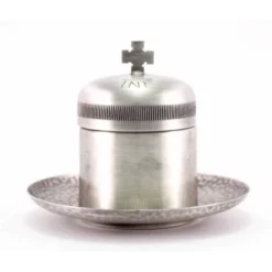 Vasetto Oli Santi Infermi Con Piattino Inglobato 8,5 Cm