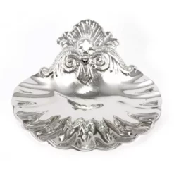 Conchiglia In Metallo Argentato 13x4,5x15 Cm